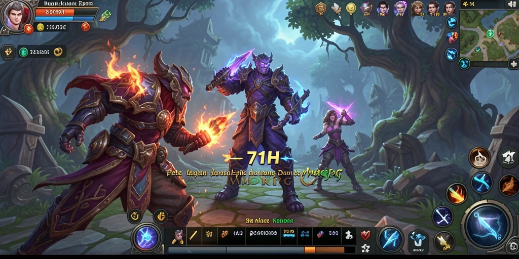 Screenshot gameplay dari 71H menampilkan petualangan dalam dunia MMORPG.