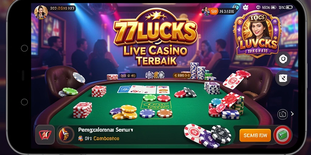 Tampilan gameplay Live Casino yang mendebarkan di 77LUCKS.