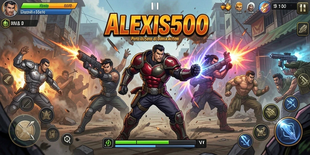 Gameplay ALEXIS500 yang intens dan penuh aksi seru.