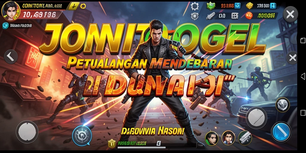 Screenshot menunjukkan aksi mendebarkan dari gameplay JONITOGEL.
