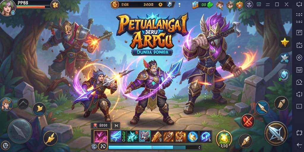 Tampilan gameplay dinamis dan pertarungan seru di PP88.